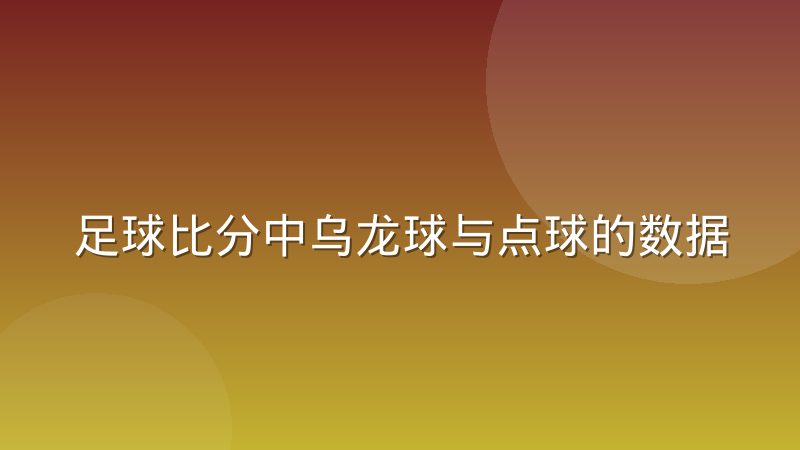 足球比分中乌龙球与点球的数据归属判定怎么算